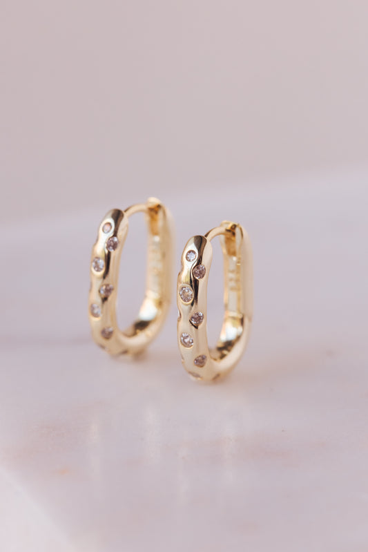HOOP CZ COOL EARRING
