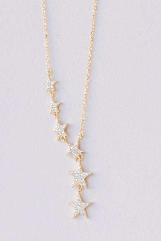 LARIAT GOLD STARS NECKLACE