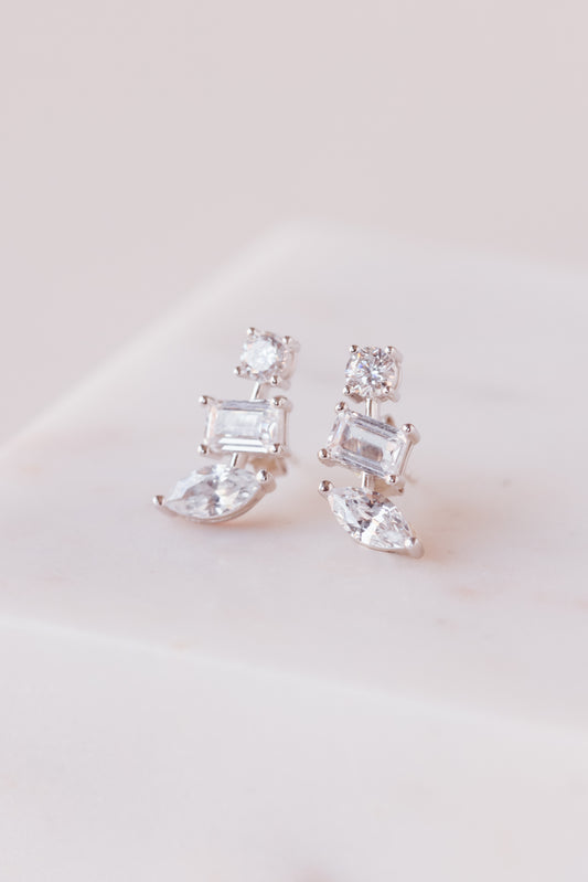 BAGUETTE SILVER EARRING