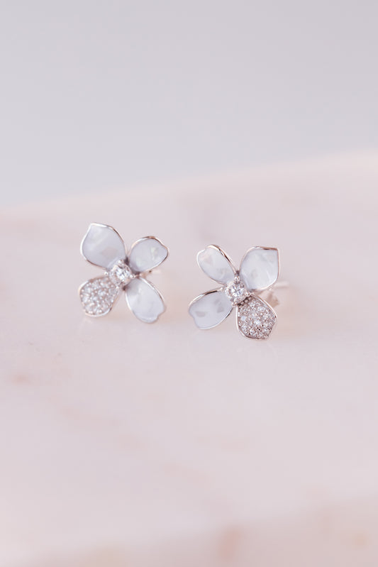 MOTHER OF PEARL SILVER EARRING