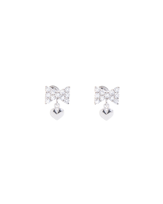 Bow & Heart Silver