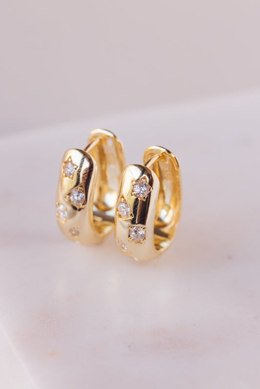 HOOP CHUNKY CZ EARRINGS