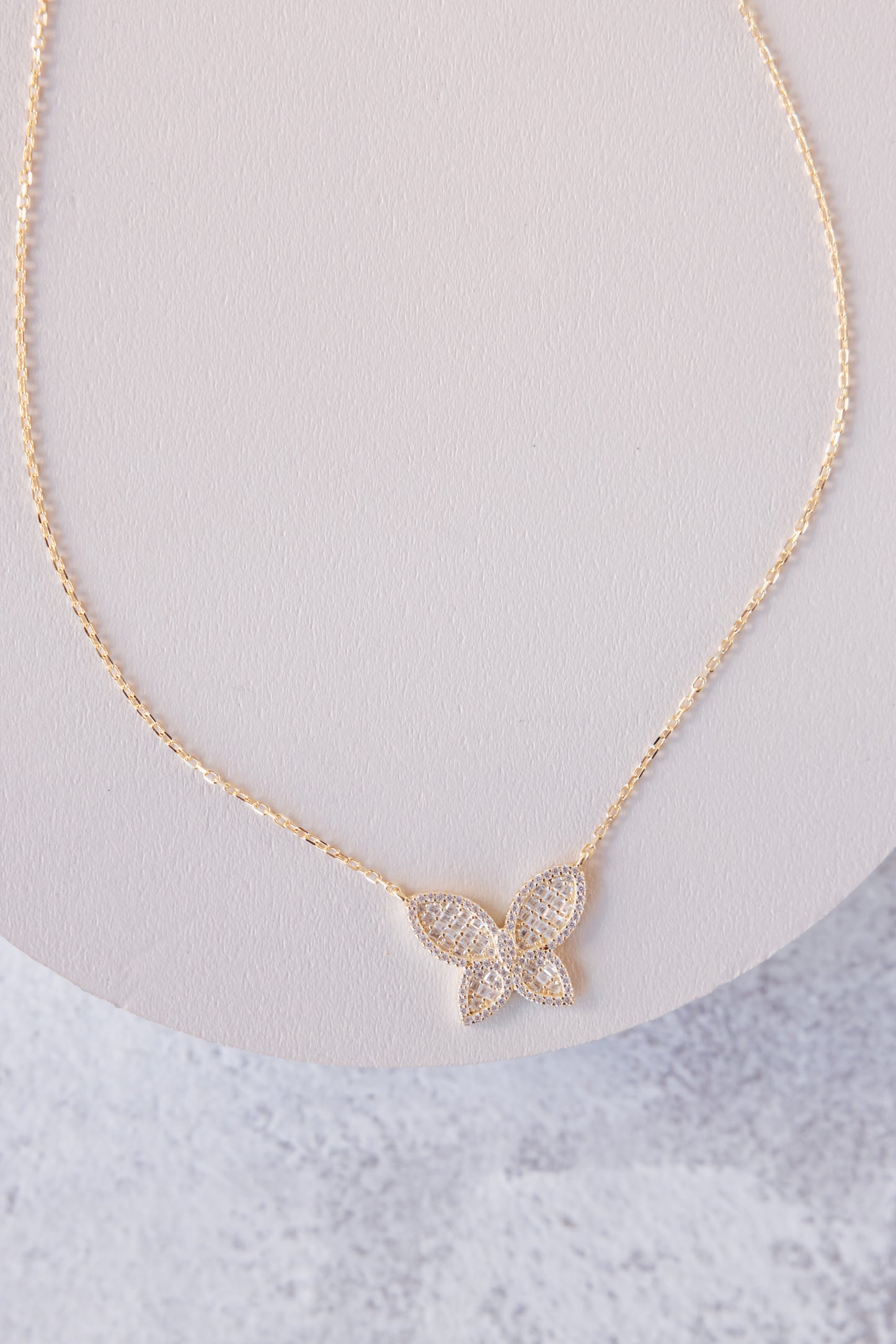 Lilly Butterfly Gold Color Necklace