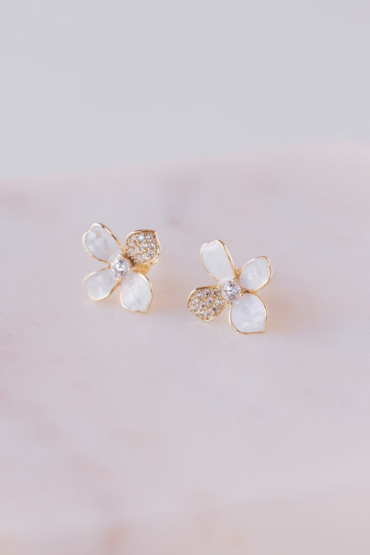 MOTHER OF PEARL EARRING GOLD