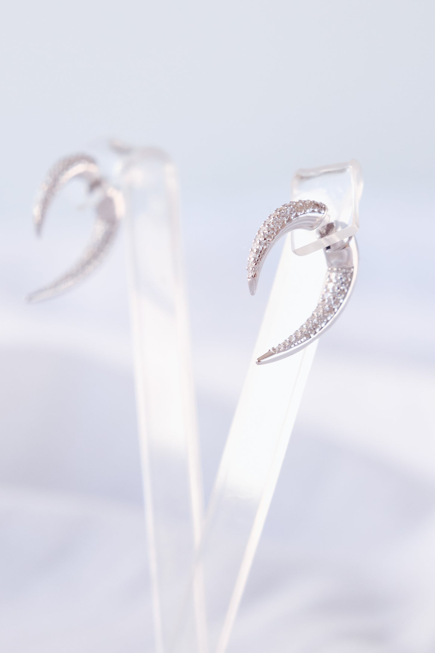 Punky CZ silver color earring